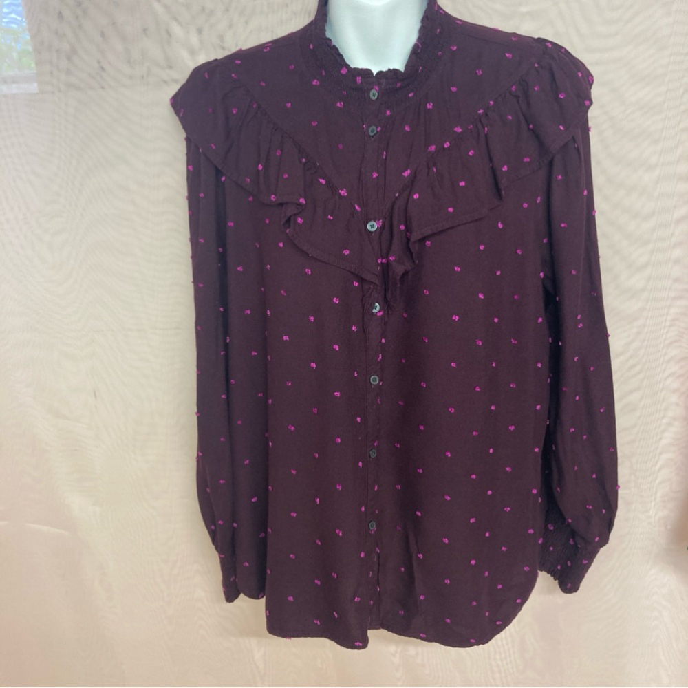 Loft victorian button down blouse, coquette